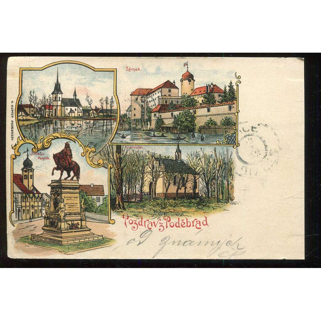 Poděbrady, Nymburk, litografie Poděbrady, Nymburk, litografie
