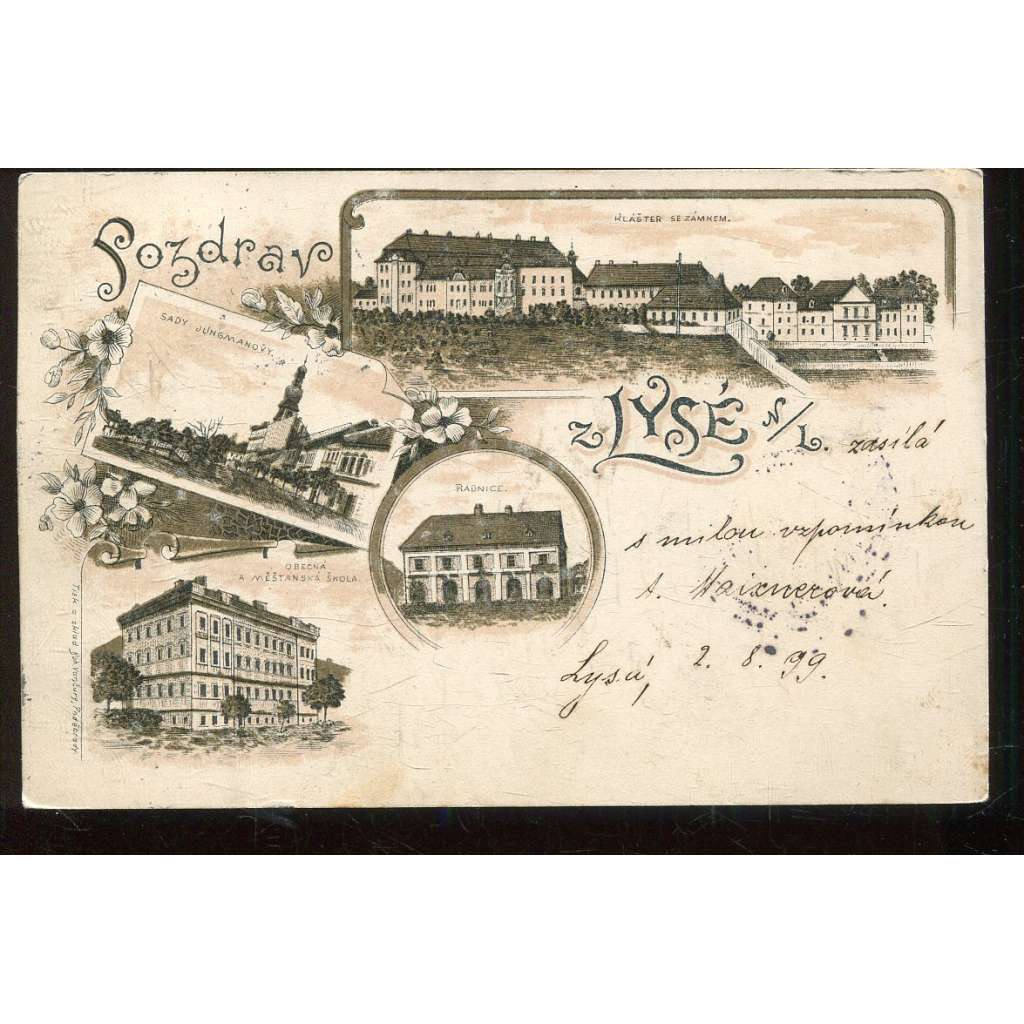 Lysá nad Labem, Nymburk, litografie Lysá nad Labem, Nymburk, litografie