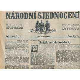 Národní sjednocení, číslo 11/1935 (noviny 1. republika)