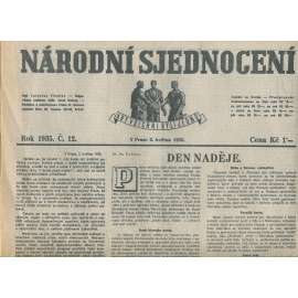 Národní sjednocení, číslo 12/1935 (noviny 1. republika)