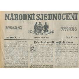 Národní sjednocení, číslo 13/1935 (noviny 1. republika)