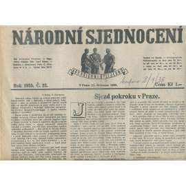 Národní sjednocení, číslo 22/1935 (noviny 1. republika)