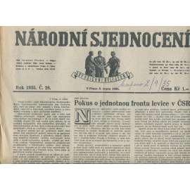 Národní sjednocení, číslo 26/1935 (noviny 1. republika)