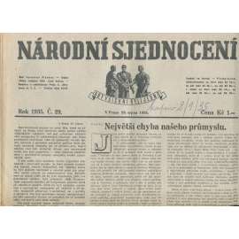 Národní sjednocení, číslo 29/1935 (noviny 1. republika)
