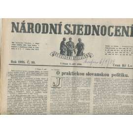 Národní sjednocení, číslo 30/1935 (noviny 1. republika)