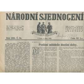 Národní sjednocení, číslo 34/1935 (noviny 1. republika)