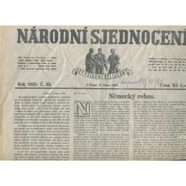 Národní sjednocení, číslo 36/1935 (noviny 1. republika)