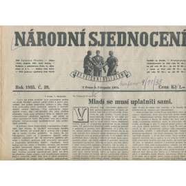 Národní sjednocení, číslo 39/1935 (noviny 1. republika)