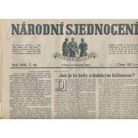 Národní sjednocení, číslo 40/1935 (noviny 1. republika)
