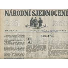 Národní sjednocení, číslo 45/1935 (noviny 1. republika)