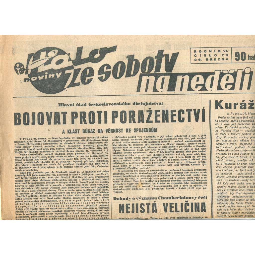 Halo noviny, ročník VI., číslo 73/1938 Halo noviny, ročník VI., číslo 73/1938