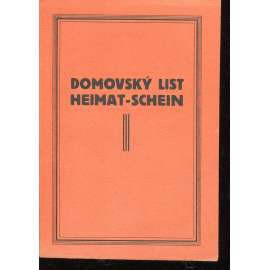 Domovský list / Heimat-Schein