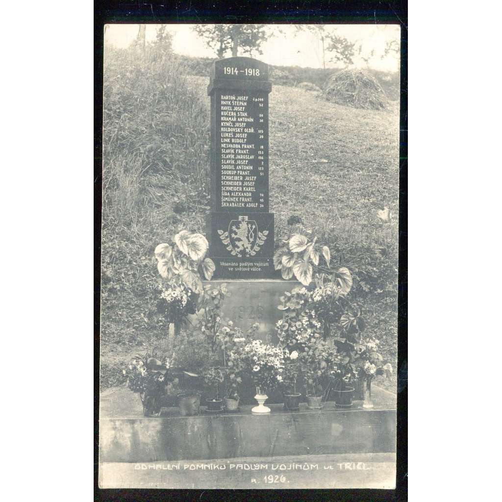 Horní Tříč, Vysoké nad Jizerou, Semily, pomník padlým z války