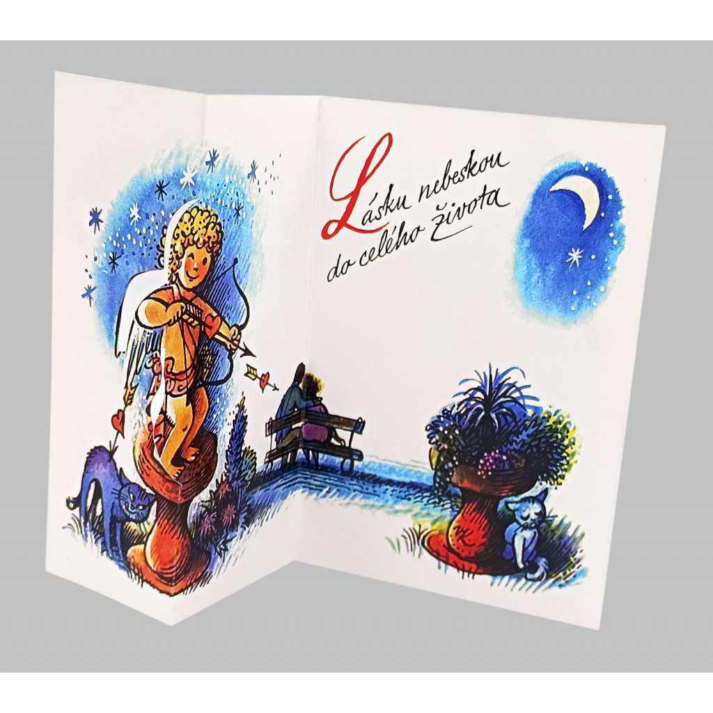 Vojtěch Kubašta - sada 8 ks rozevíracích blahopřání s ilustracemi