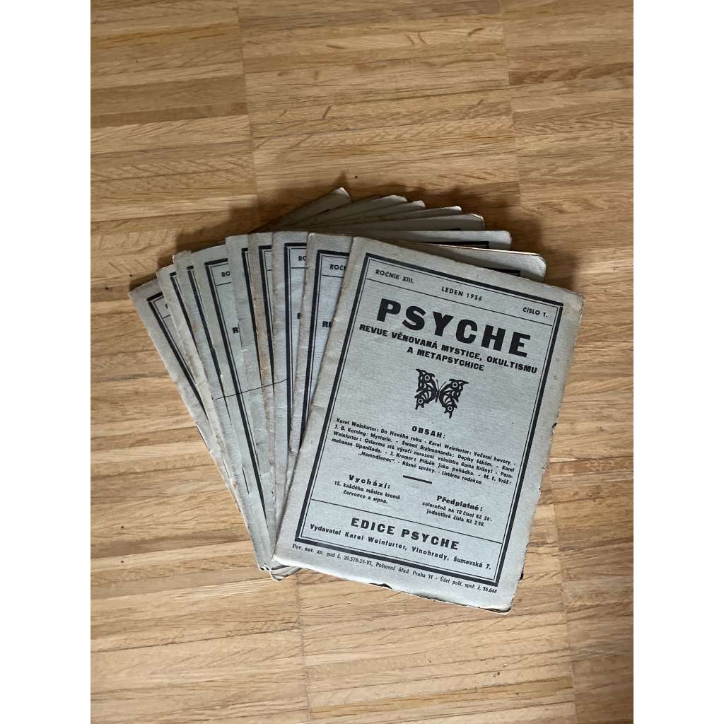 Psyche, ročník XIII./1936, čísla 1.-10. (Revue věnovaná mystice, okultismu a metapsychice)
