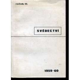 Svědectví, ročník III., číslo 9/1959-1960 (čtvrtletník pro politiku a literaturu) - exil