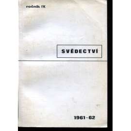Svědectví, ročník IV., číslo 13/1961-1962 (čtvrtletník pro politiku a literaturu) - exil
