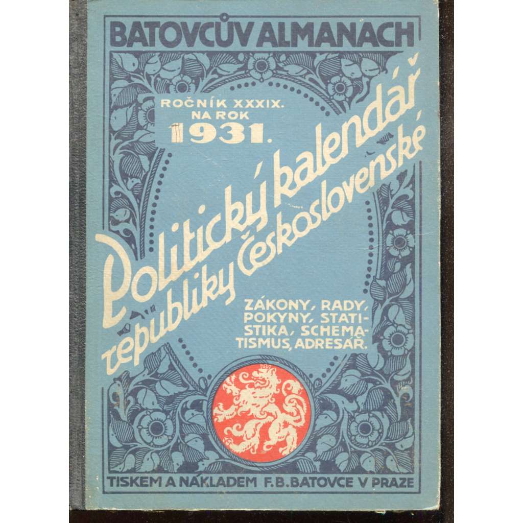 Batovcův almanach: Politický kalendář republiky Československé na rok 1931