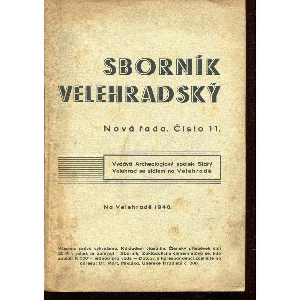 Sborník velehradský (Velehrad) - 1940 Sborník velehradský (Velehrad) - 1940