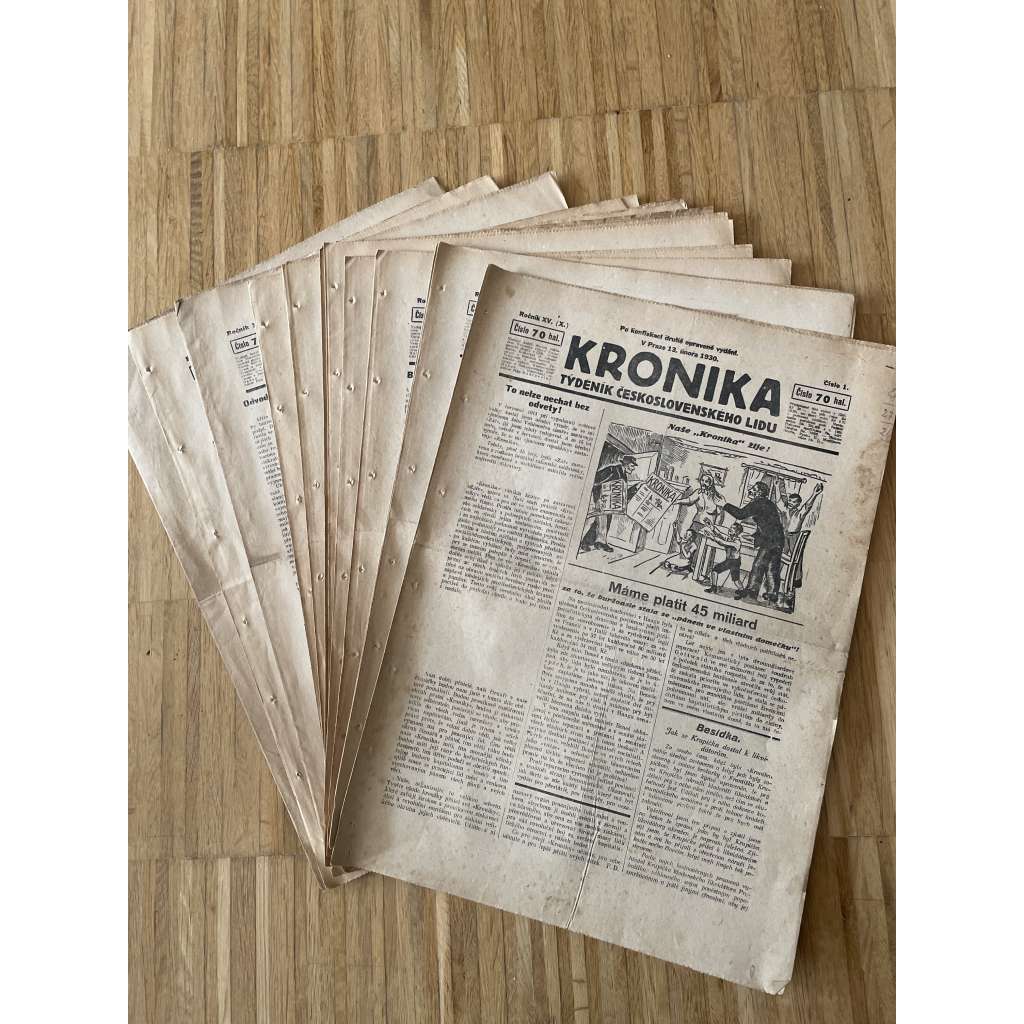 Kronika, ročník (XV.) X., čísla 1-18/1930. Týdeník československého lidu (1. republika, noviny, komunistické noviny) Kronika, ročník (XV.) X., čísla 1-18/1930. Týdeník československého lidu (1. republika, noviny, komunistické noviny)