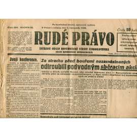 Rudé právo, ročník XI., číslo 254/1930 (1. republika, staré noviny) - 1.11.1930