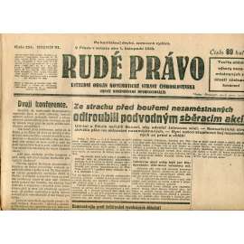 Rudé právo, ročník XI., číslo 254/1930 (1. republika, staré noviny) - 1.11.1930