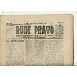 Rudé právo, ročník V., číslo 262/1924 (1. republika, staré noviny) - 8.11.1924 Rudé právo, ročník V., číslo 262/1924 (1. republika, staré noviny) - 8.11.1924
