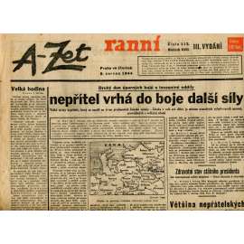 A-Zet ranní, ročník XVII., číslo 113/1944 (staré noviny)