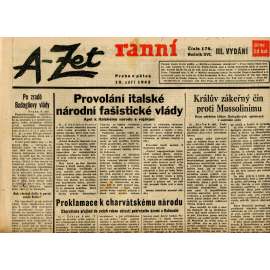 A-Zet ranní, ročník XVI., číslo 178/1943 (staré noviny)