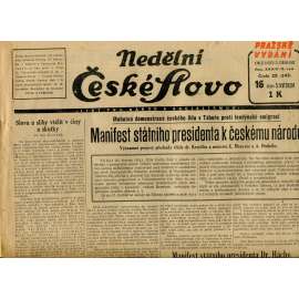 Nedělní České slovo, ročník XXXIV., číslo 25/1942 (staré noviny)