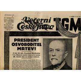 Večerní České slovo, ročník XIX., číslo 215/1937 (staré noviny) - T. G. Masaryk