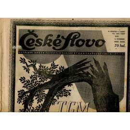 České slovo, ročník XXIX., číslo 222/1937 (staré noviny) - T. G. Masaryk