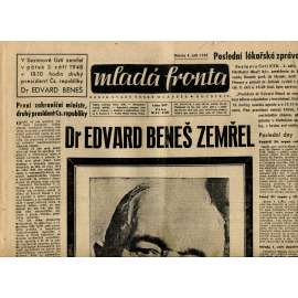 Mladá fronta (4.9.1948) - staré noviny (Edvard Beneš)