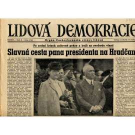 Lidová demokracie (17.5.1945) - staré noviny (Edvard Beneš) Lidová demokracie (17.5.1945) - staré noviny (Edvard Beneš)