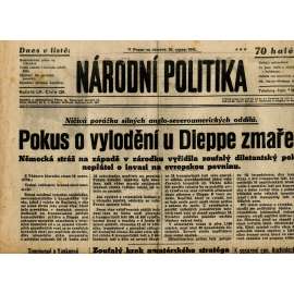 Národní politika (20.8.1942) - staré noviny, protektorát