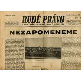 Rudé právo (10.6.1945) staré noviny, protektorát