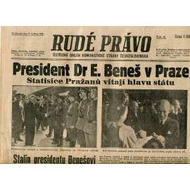 Rudé právo (17.5.1945) staré noviny, protektorát (Edvard Beneš)