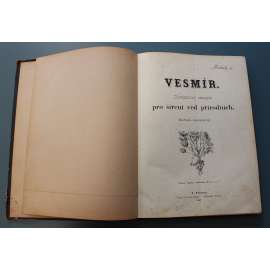 Vesmír. Obrázkový časopis 1887, roč. 16 (přírodní vědy, mj. O perlolovu na Vltavě, Černý okoun, Zvířena doby permské, Obrovské stopy z útvaru permského; polokožená vazba - vazba kůže)
