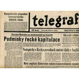 Telegraf (25.4.1941) - staré noviny, protektorát