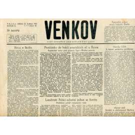 Venkov (25.4.1945) - staré noviny, protektorát