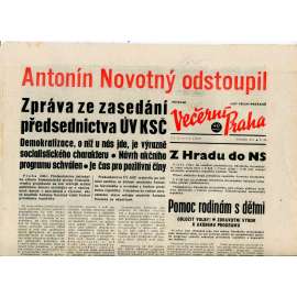 Večerní Praha (22.3.1968) - staré noviny