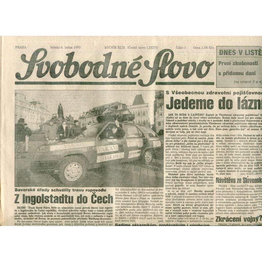 Svobodné slovo (6.1.1993) - staré noviny