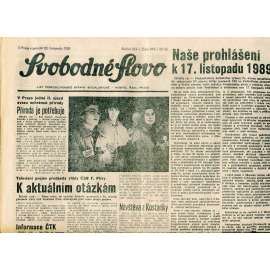 Svobodné slovo (20.11.1989) - staré noviny