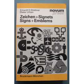 Zeichen + Signets 1; Signs + Emblems 1 (Novum press) (Znaky + loga; logo, design, typografie, mj. řez písma, piktogramy, mj. Jan Rajlich, M. Spera, E. Franco, K. Nagai))