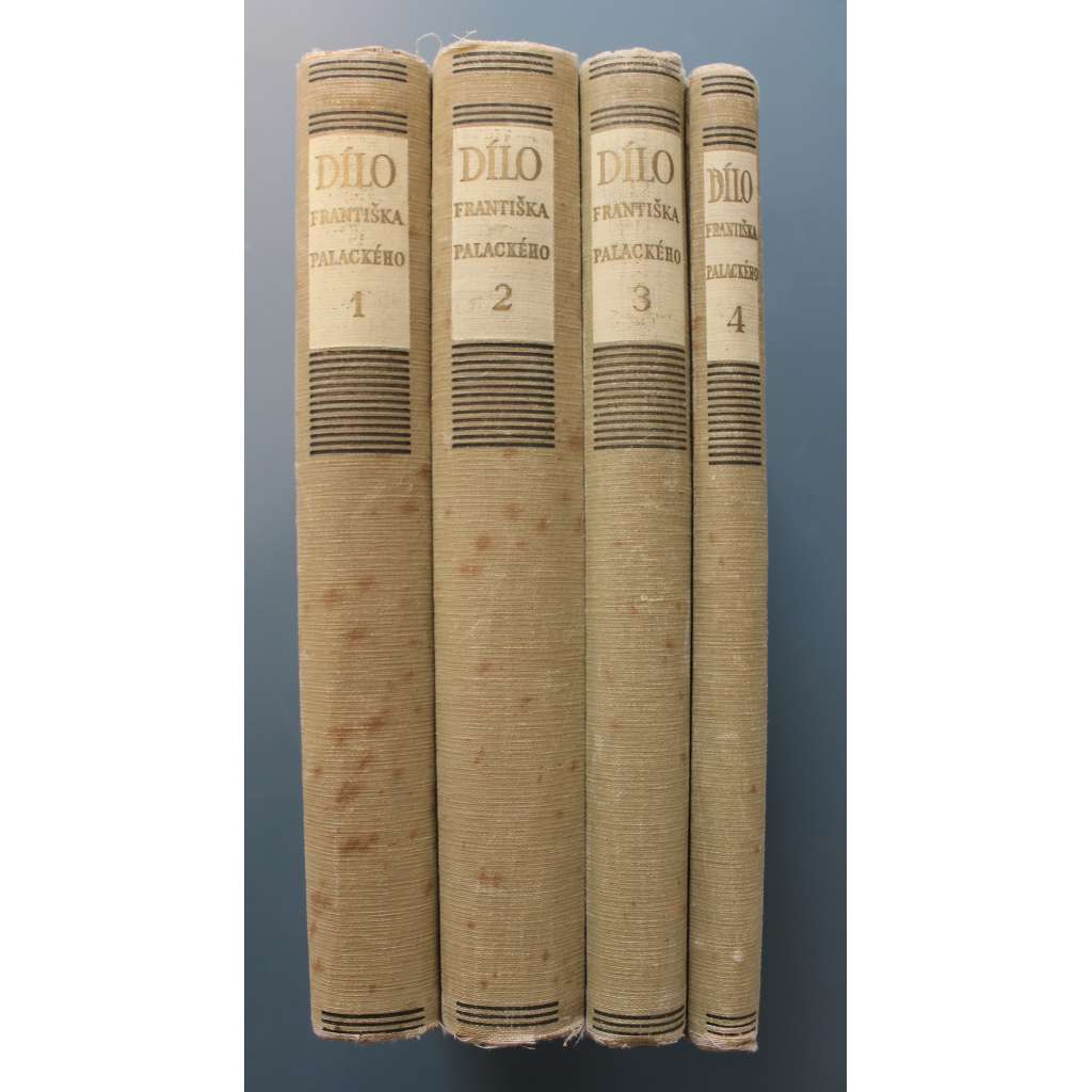 Dílo Františka Palackého 1-4 (4 svazky) (Ocenění starých českých dějepisců, Kosmas, E. S. Piccolomini, M. Kuthen ze Šprinsberka, V. Hájek z Libočan, Život J. A. Komenského, O jazyku českém)