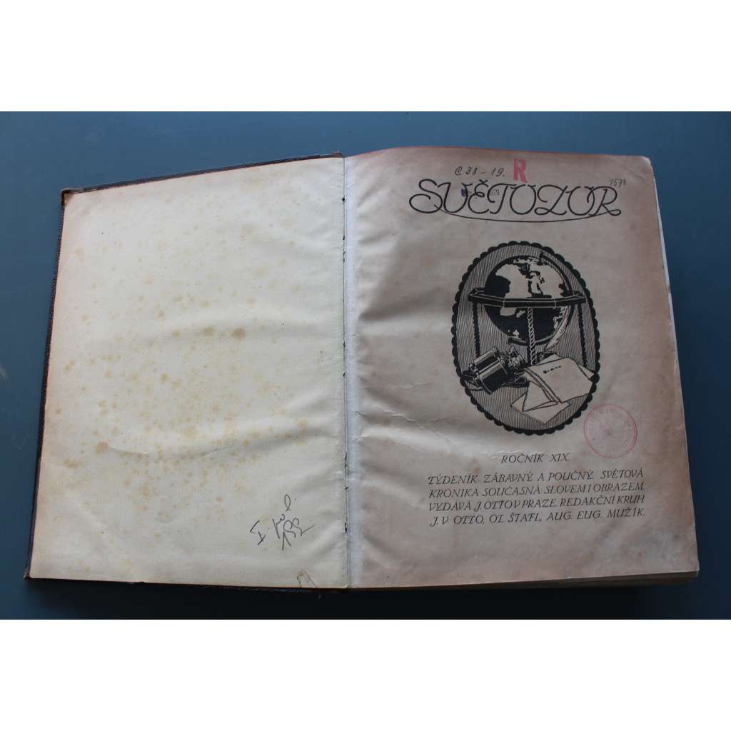 Světozor 1918, roč. XIX. Týdeník zábavný a poučný (časopis, týdeník, první republika, mj. Vznik ČSR [Masaryk, Wilson], Stržení Mariánského sloupu [Staroměstské náměstí], České moře, Vítězná jízda presidenta Masaryka Prahou, Legie)