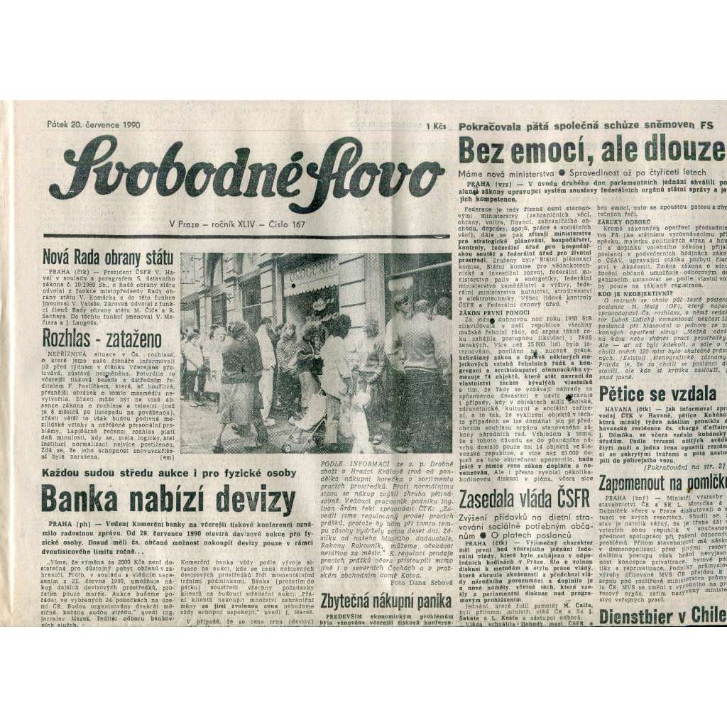 Svobodné slovo (20.7.1990) - staré noviny