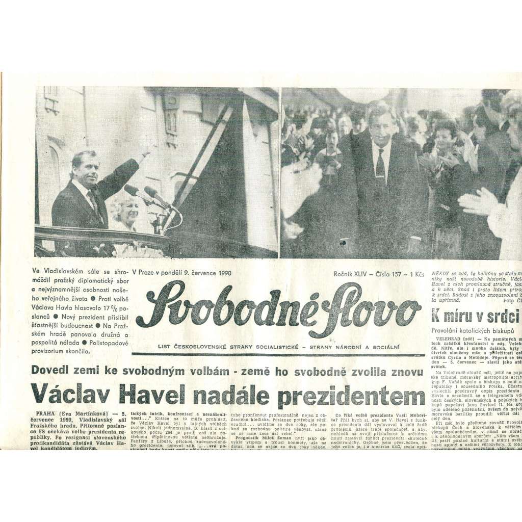 Svobodné slovo (9.7.1990) - staré noviny