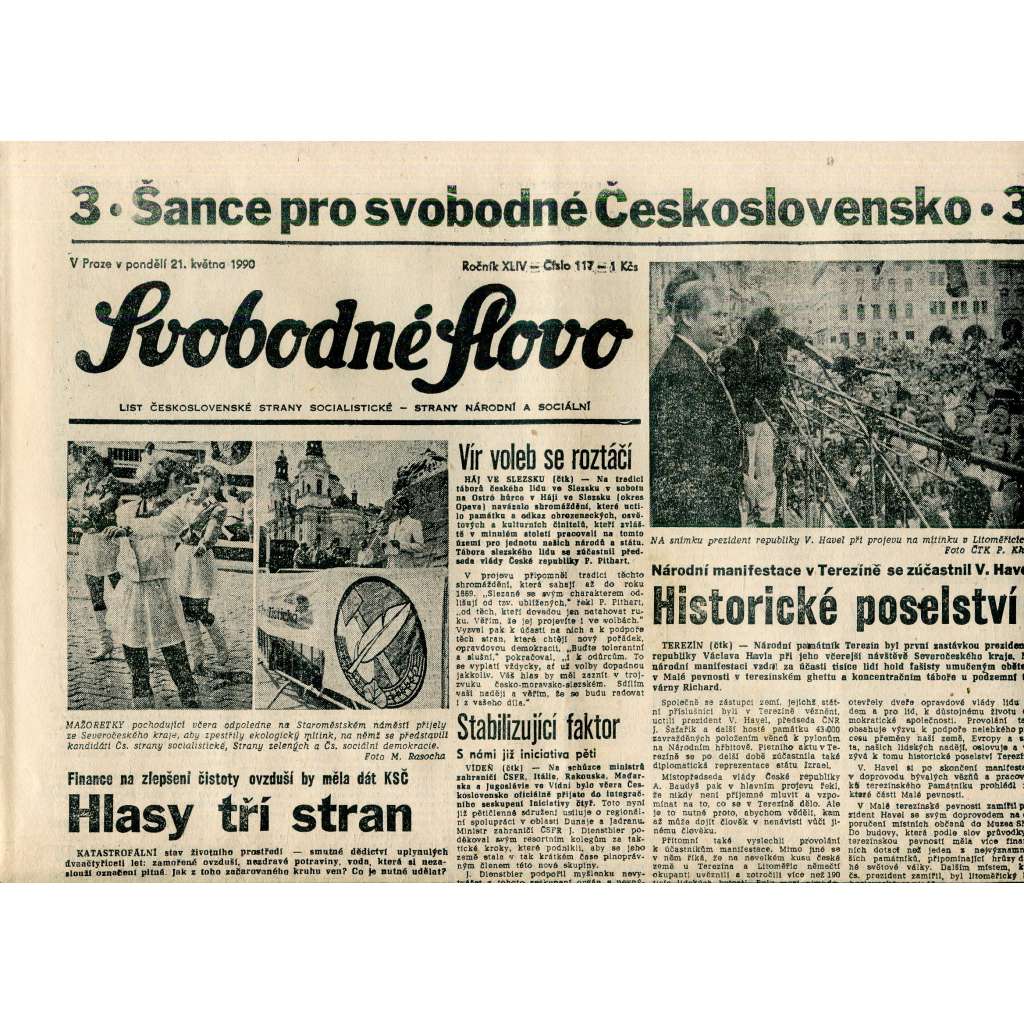 Svobodné slovo (21.5.1990) - staré noviny