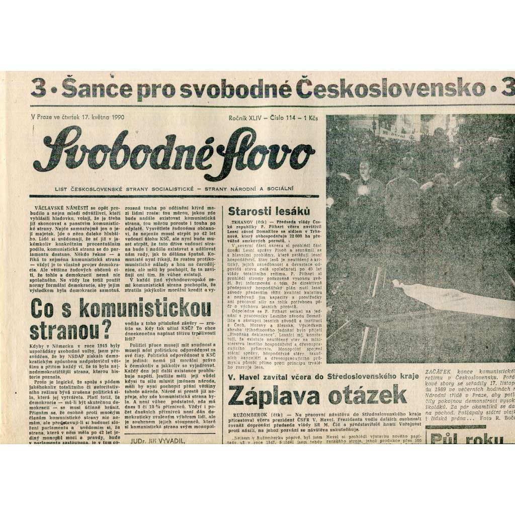 Svobodné slovo (17.5.1990) - staré noviny